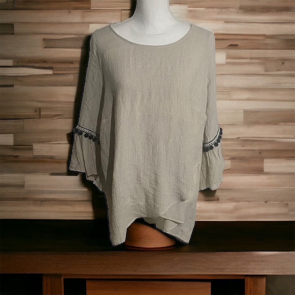 ALYX Taupe with Black Trim Dolman Sleeve‎ Top